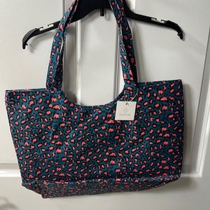 Turquoise Leopard Tote Bag